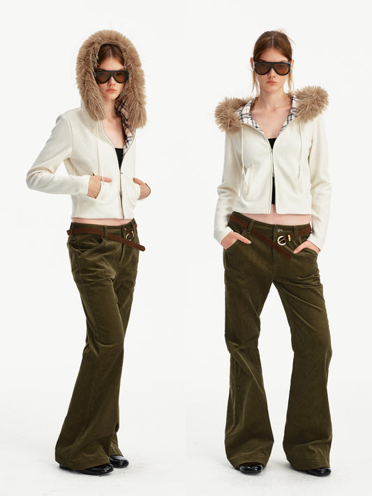 Checkered patchwork cardigan