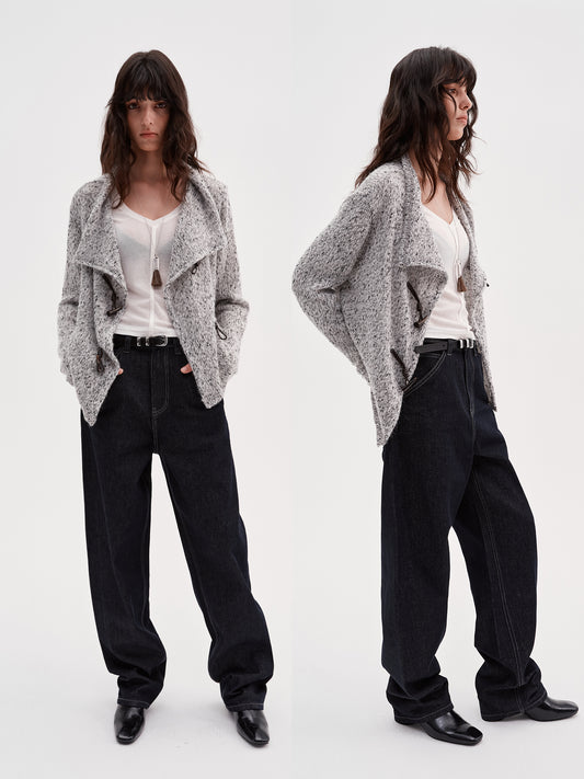 Button-knitted cardigan