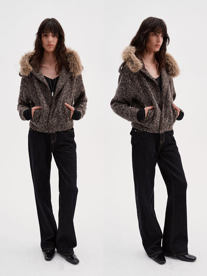 Beaded tweed coat