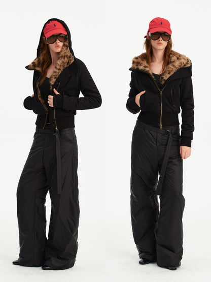 Leopard print hoodie jacket