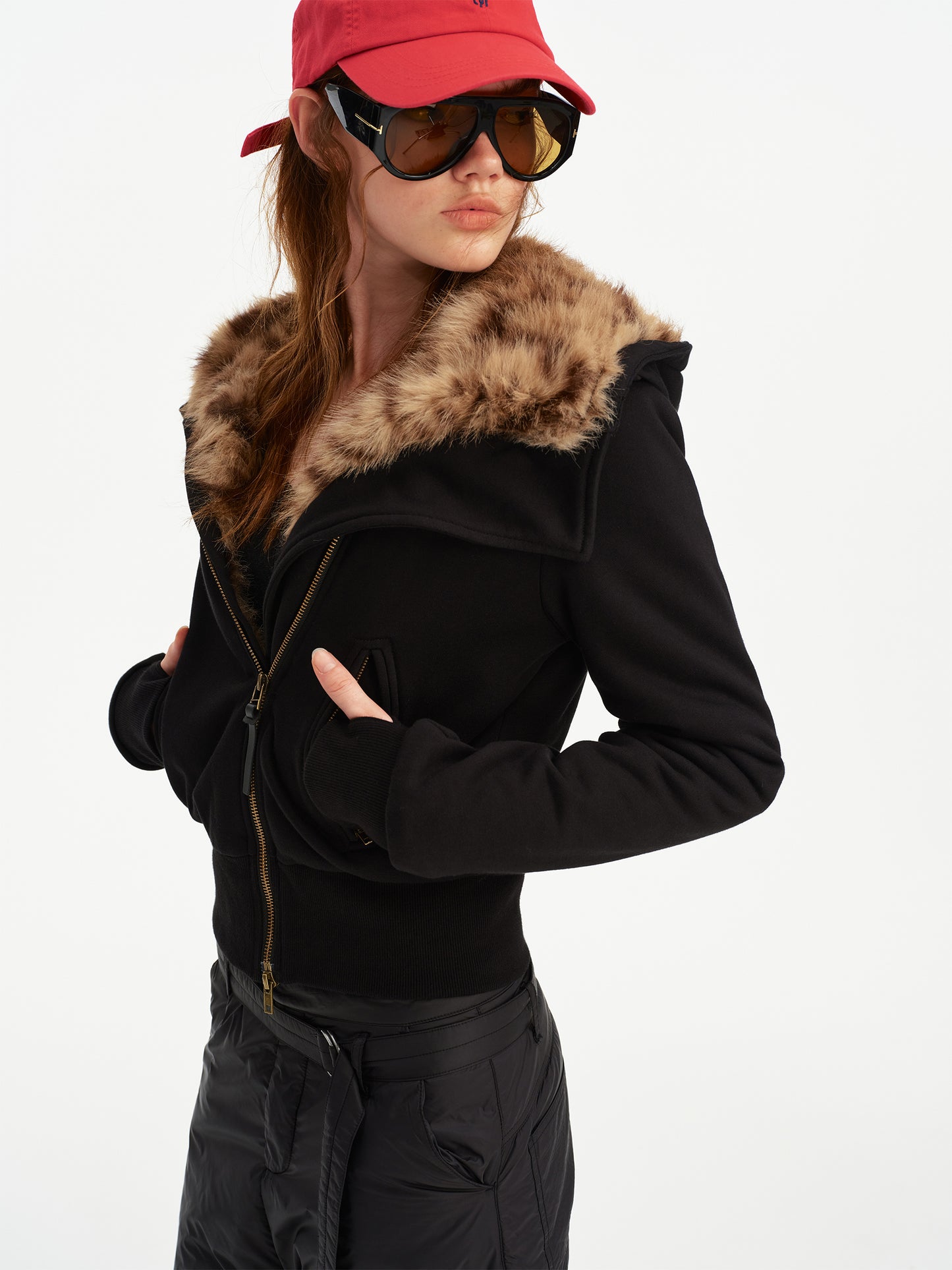 Leopard print hoodie jacket