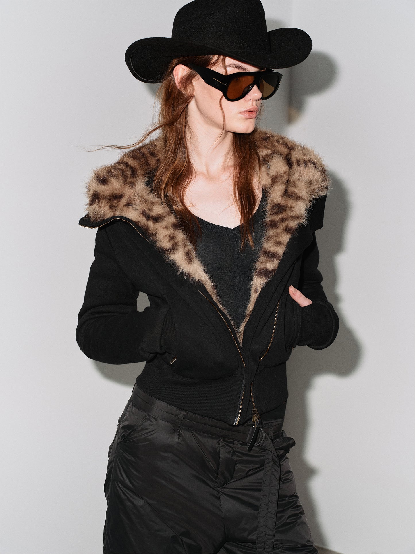 Leopard print hoodie jacket